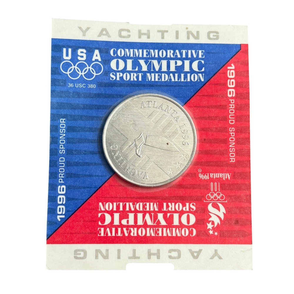 Vintage 1996 Atlanta Olympic Yachting Commemorative Sport Medallion Coin Silver